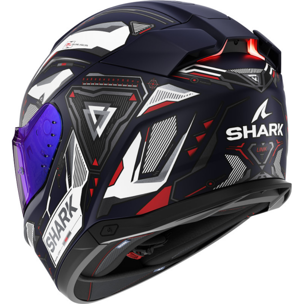 Shark Casco Moto Integral SKWAL i3 Linik azul rojo - Imagen 2