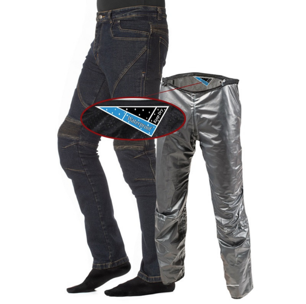 Rainers pantalón vaquero moto impermeable Thor - Imagen 3
