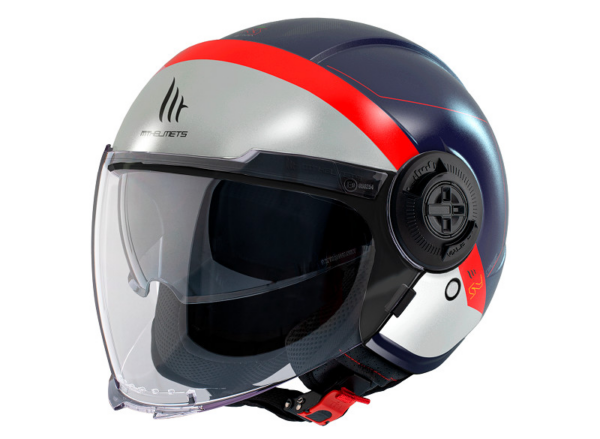 MT casco moto jet Viale SV S S68 A7 Azul rojo