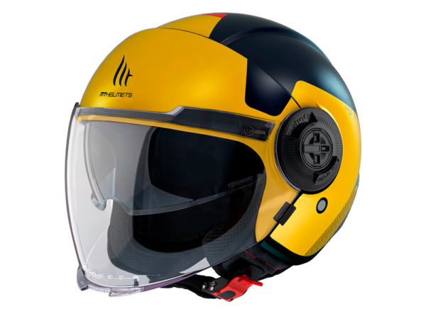 MT casco moto jet Viale SV S Beta D3 amarillo
