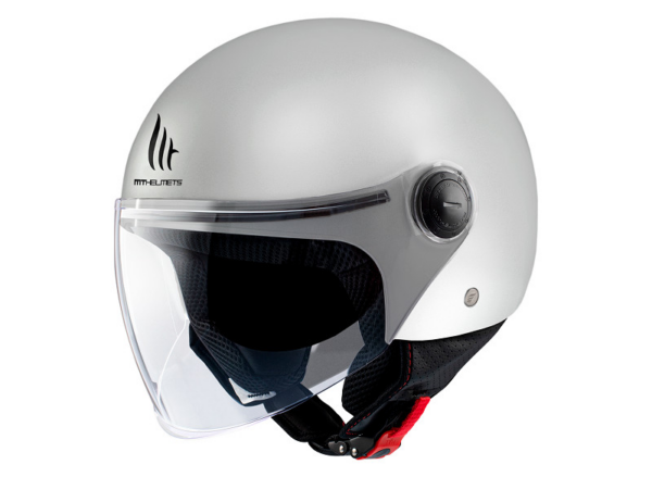 MT casco moto jet Street S 06 blanco brillo