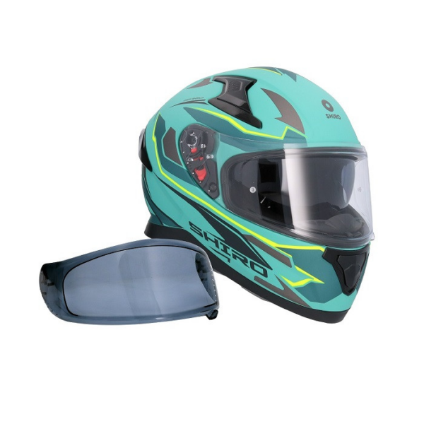 Shiro Casco Moto integral Katana Sharp verde mate