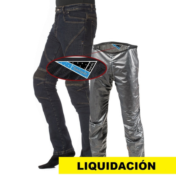 Rainers pantalón vaquero moto impermeable Thor