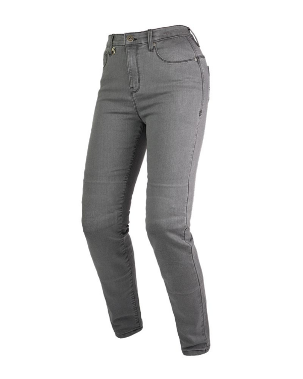 By City pantalón mujer vaquero moto Bull gris