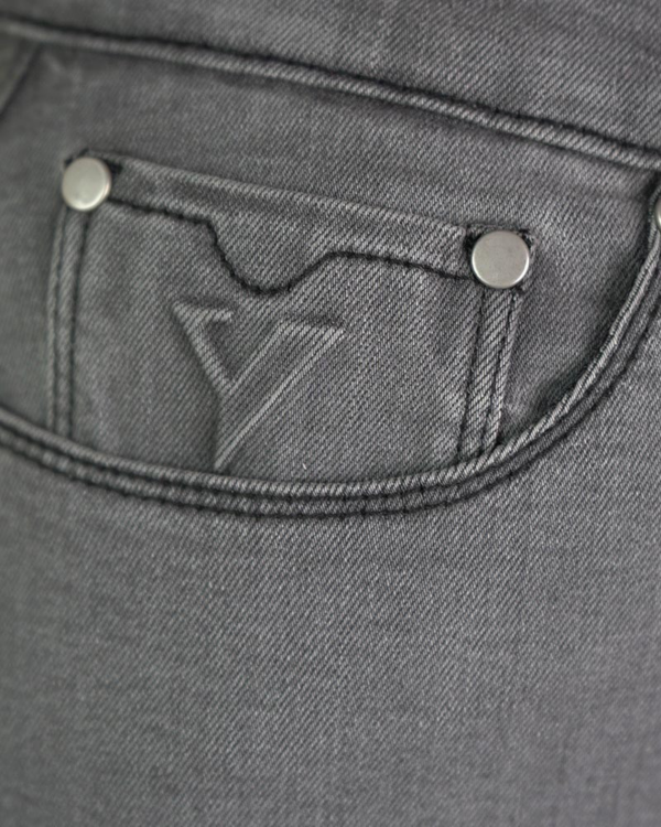 By City pantalón mujer vaquero moto Bull gris - Imagen 2