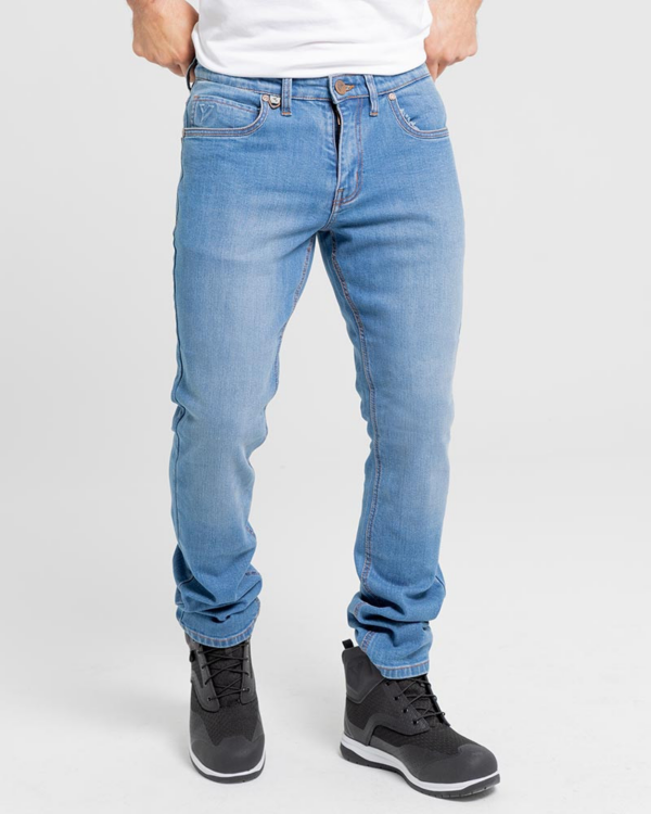By City pantalón vaquero moto Bull azul claro