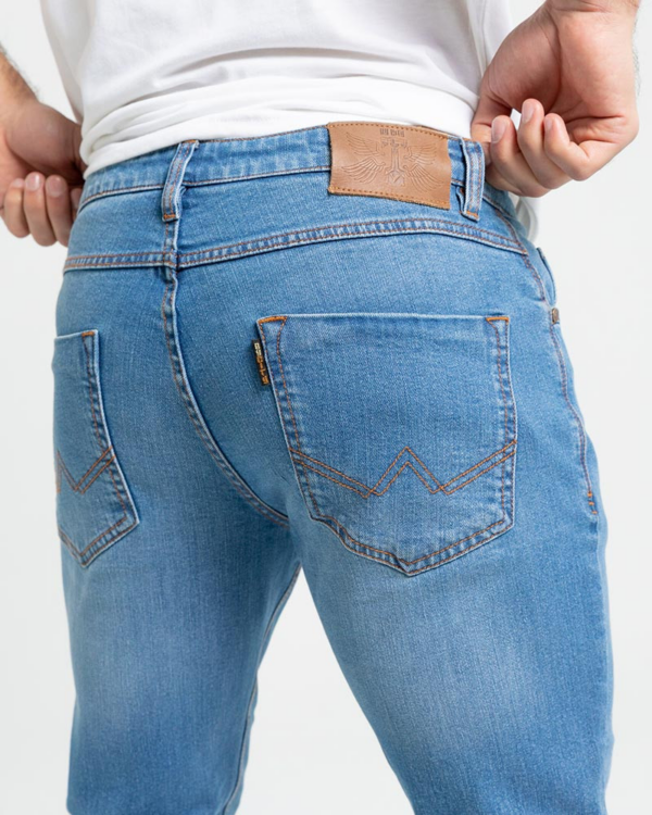 By City pantalón vaquero moto Bull azul claro - Imagen 4
