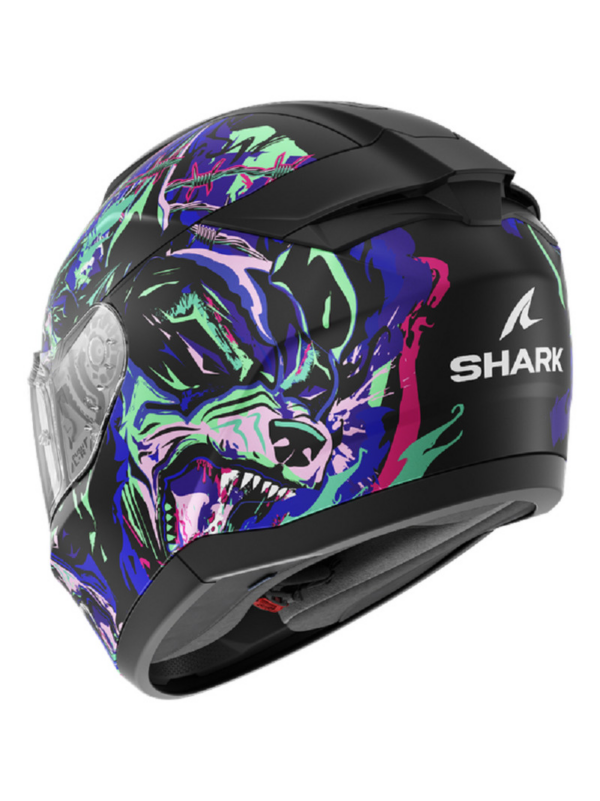 Shark Casco Moto Integral Ridill 2 Racing Beast violeta verde - Imagen 3