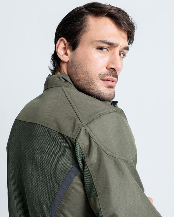By City Chaqueta Moto verano Route verde - Imagen 4