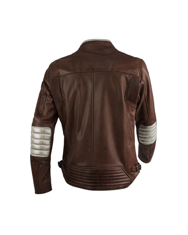 By city chaqueta moto piel 70S Marrón - Imagen 3