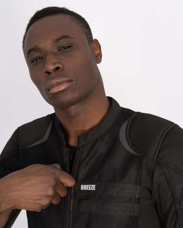 By city chaqueta moto verano Breeze negra - Imagen 4