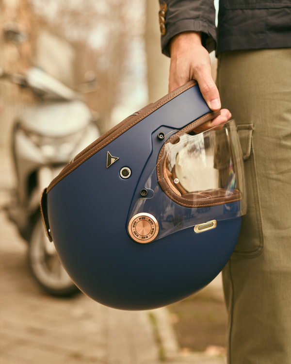 By City casco moto integral Roadster III azul mate - Imagen 3