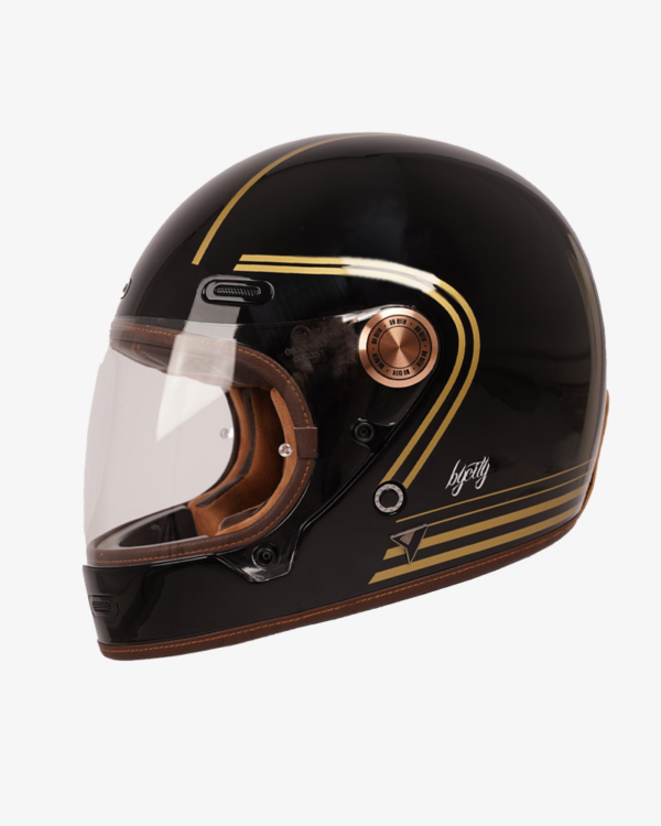 By City casco moto integral Roadster III Gold negro