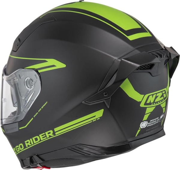 NZI casco moto integral Go Rider Stream Duo Nouveau negro fluor mate - Imagen 3