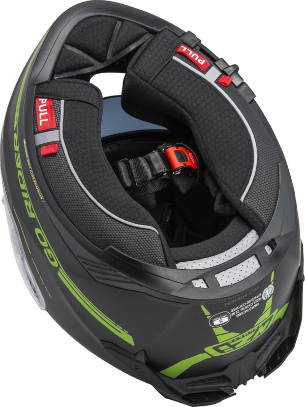 NZI casco moto integral Go Rider Stream Duo Nouveau negro fluor mate - Imagen 6