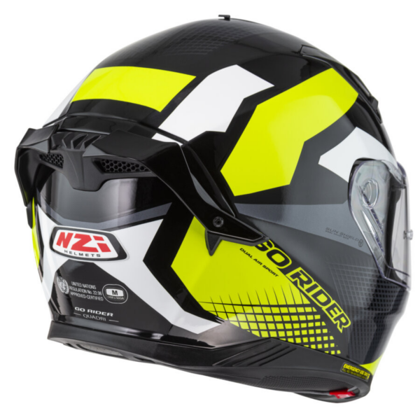 NZI casco moto integral Go Rider Stream Duo Quadri gris fluor - Imagen 3