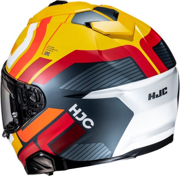 HJC casco moto integral I71 Viz MC3SF amarillo - Imagen 4