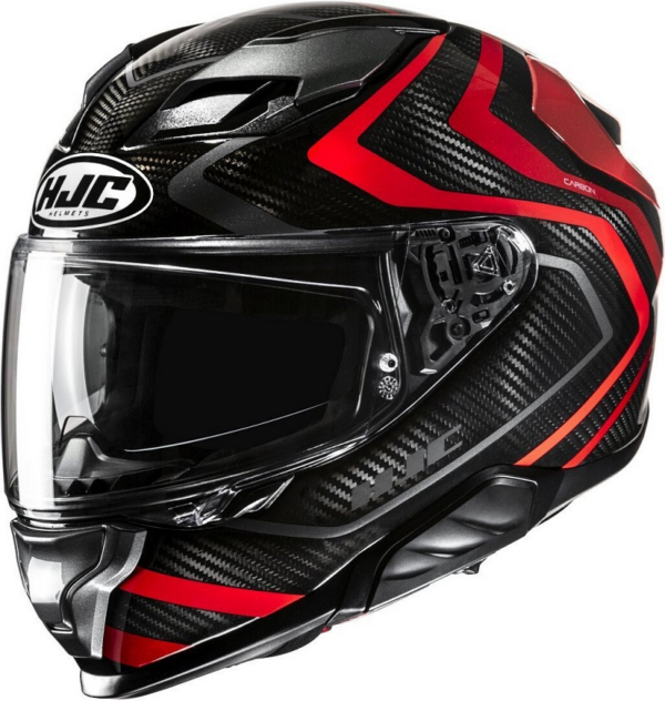 HJC casco moto integral F71 Carbon nevio MC1 Rojo