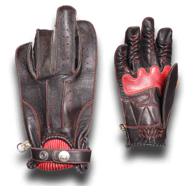 By City guantes moto piel Skin rojo - Imagen 3