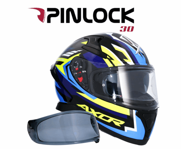 Shiro Casco Moto integral Axor Apex Streak Azul