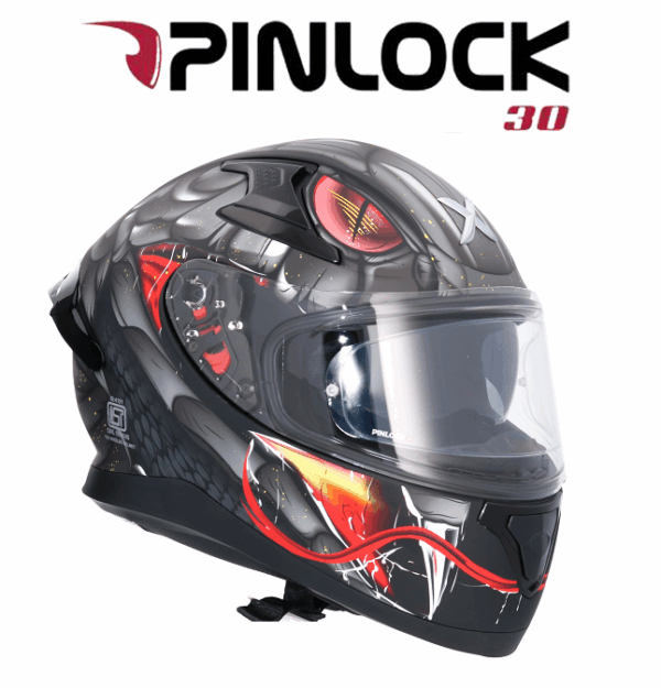 Shiro Casco Moto integral Axor Apex Venomous DV gris