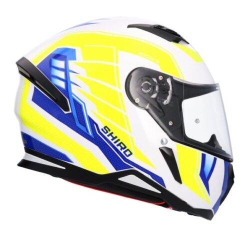 Shiro Casco Moto integral 890 Hunter Edge azul/amarillo