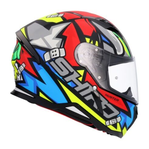 Shiro Casco Moto integral 890 Hunter Raccoon rojo mate